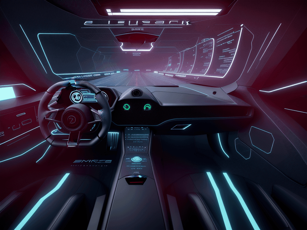 A dashboard of a supercar