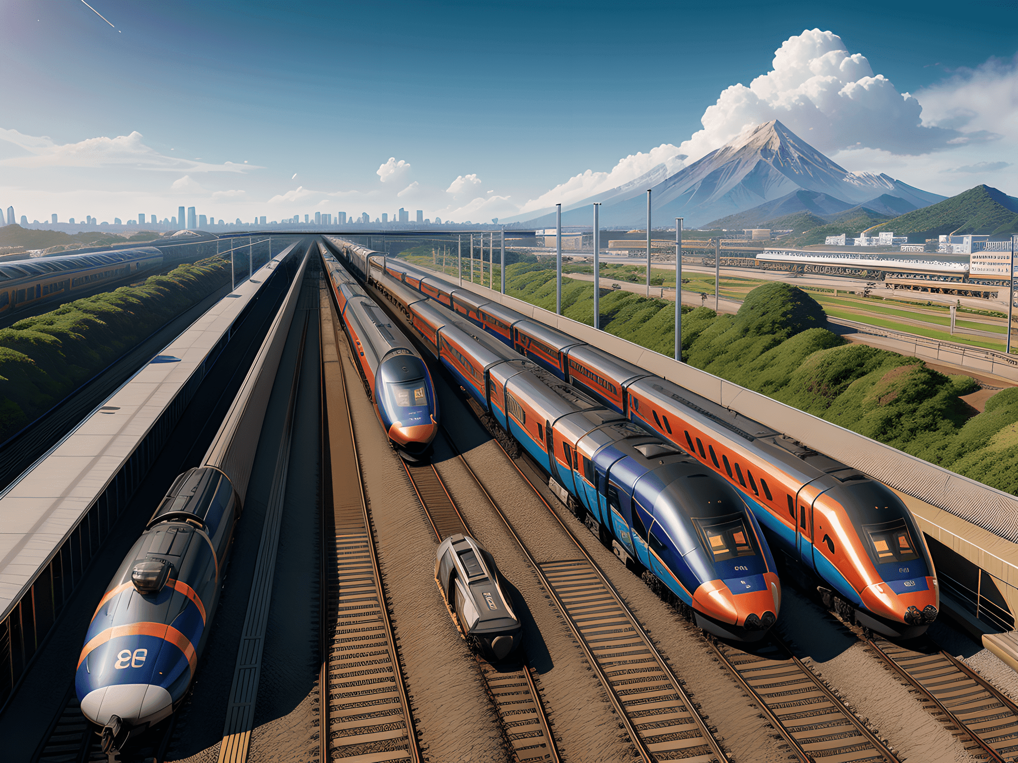 Multiple high speed trains in parallel